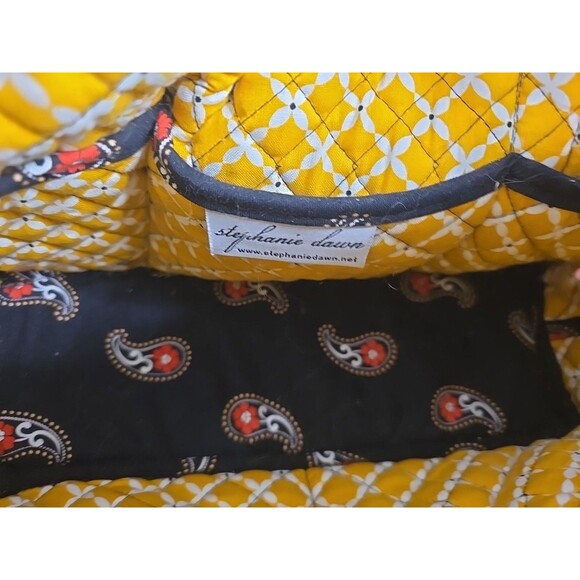 Stephanie Dawn Floral Paisley Purse Quilted Red Black Cotton Bag w Wallet - Picture 4 of 10